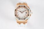 Swiss Audemars Piguet Royal Oak Offshore Quartz 67540OK Watch Rose Gold Diamond Bezel